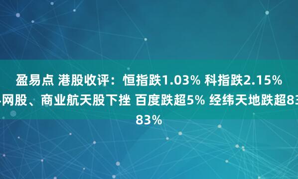盈易点 港股收评：恒指跌1.03% 科指跌2.15% 科网股、商业航天股下挫 百度跌超5% 经纬天地跌超83%