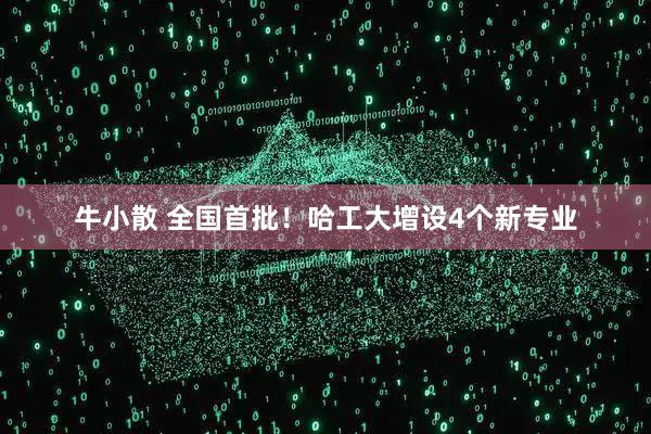 牛小散 全国首批！哈工大增设4个新专业
