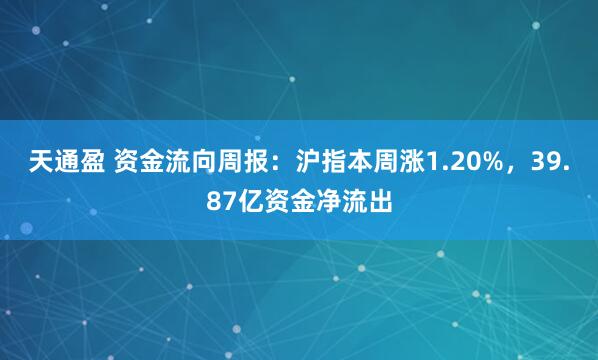 天通盈 资金流向周报：沪指本周涨1.20%，39.87亿资金净流出